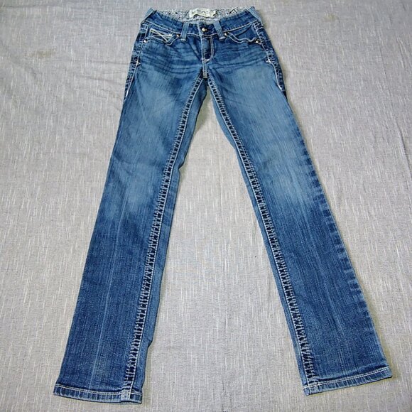 Ariat Denim - Ariat REAL Jeans Womens Size 25R Icon Mid Rise Stackable Stretch Icon Straight
